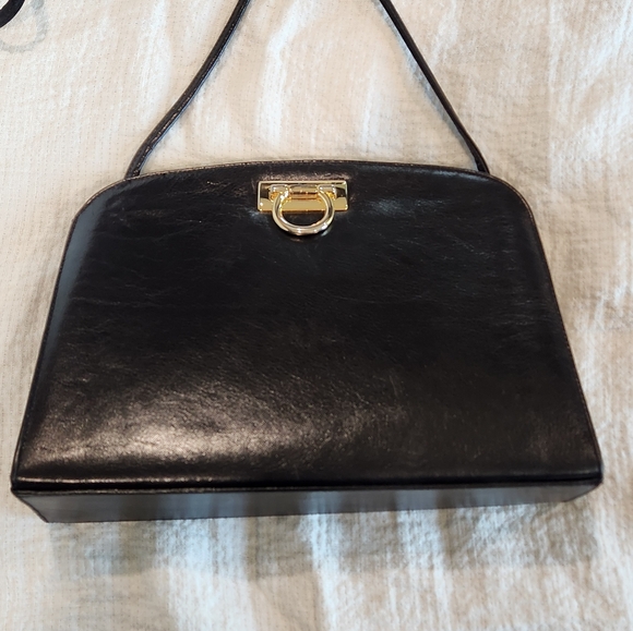 High Fashion Made in Italy Black Leather Bag Purse Crossbody Vintage Classic - Picture 7 of 15